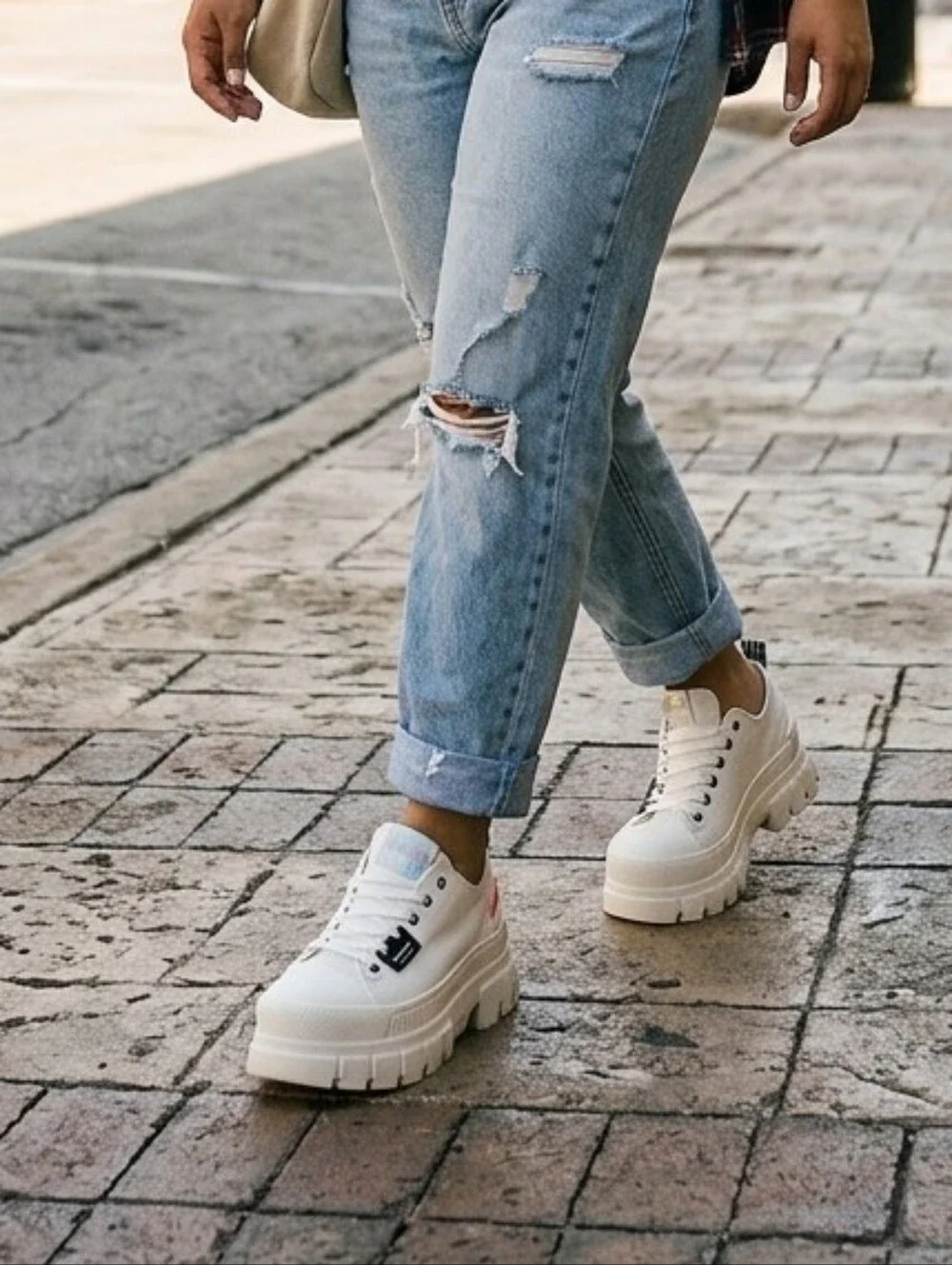 Palladium Revolt LO TX Platform Sneakers Star White Womens Size 10 NIB
